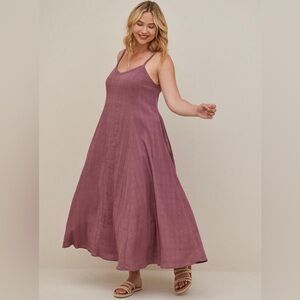 Torrid Maxi Cotton Textured Trapeze Dress size 3